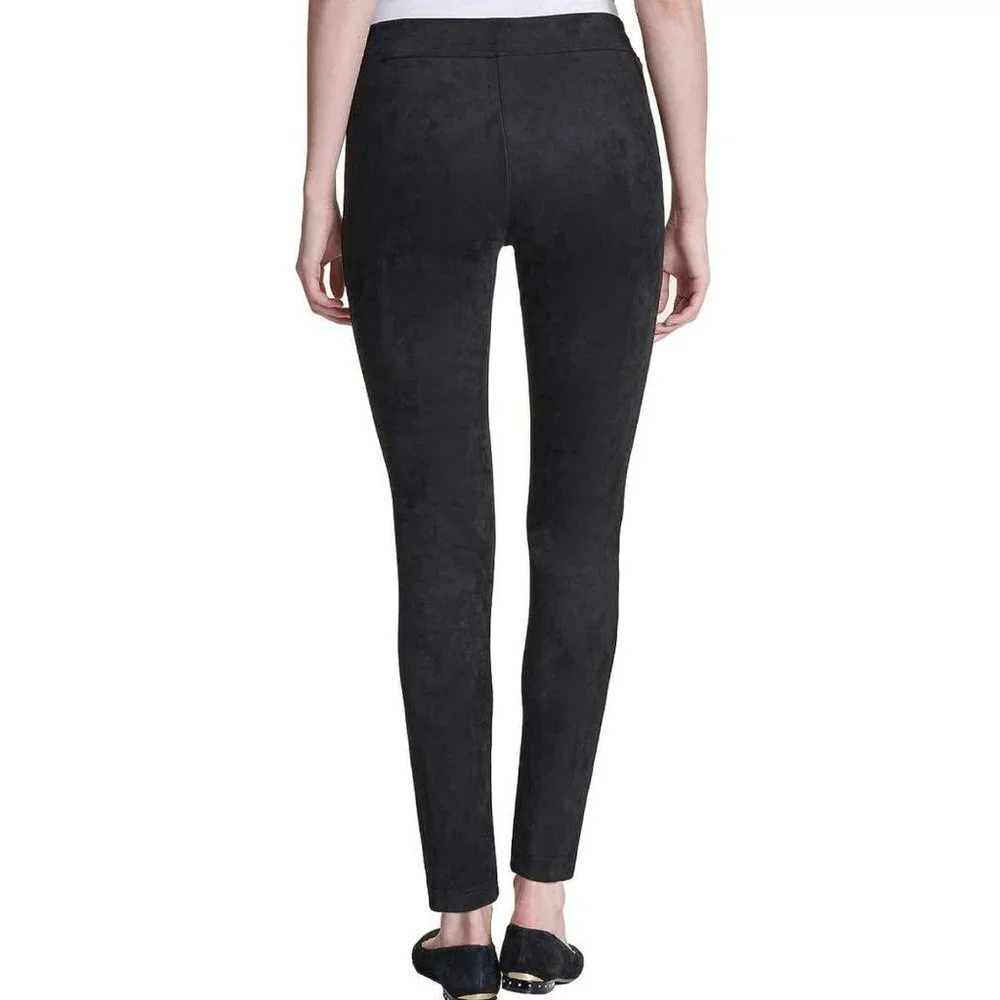 Andrew‎ Marc Black High-Rise Soft Faux Suede Pullon Pants Tapered XL 37x29